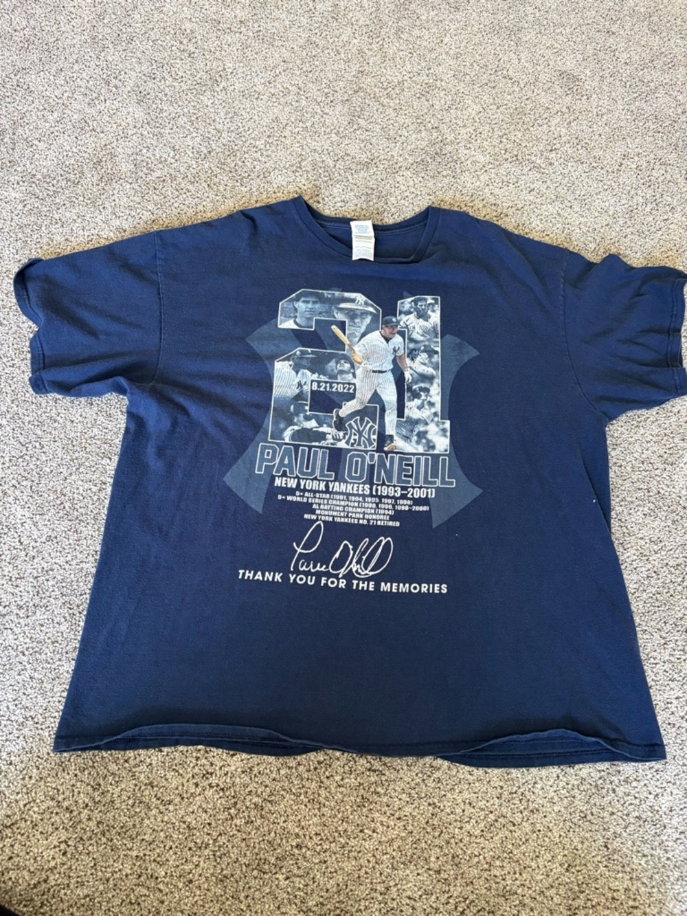 Paul O'Neill New York Yankees Navy Short Sleeve Tribute Tee